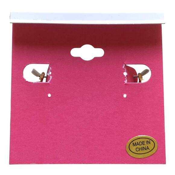 Isaac Mizrahi NWT Gold Tone Clear Rhinestones Black Stones Hoop Earrings - Picture 9 of 10